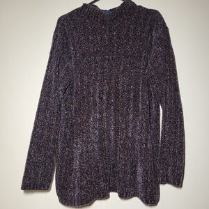 Vintage Acrylic Multicolor Mock Turtleneck Neck Sweater